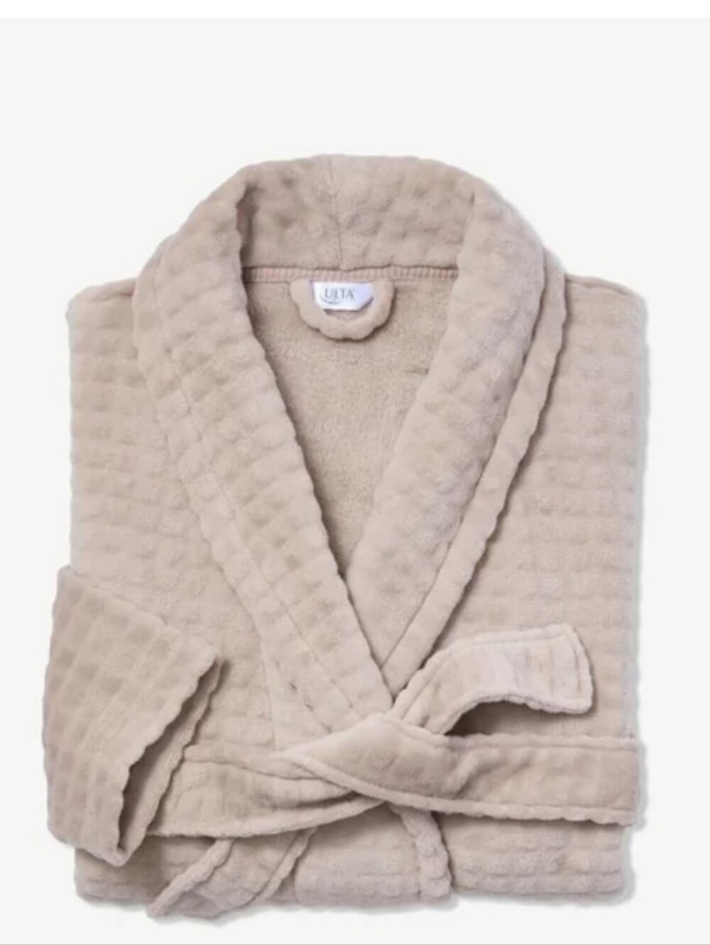 Ulta Beauty Plush Waffle Bath Robe in Taupe